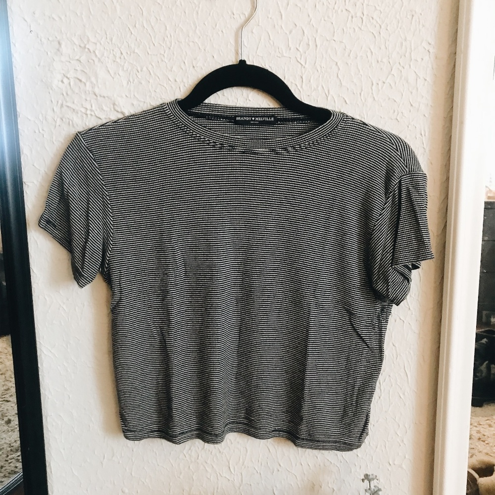 Bandy Melville Black & White Stripped T-Shirt